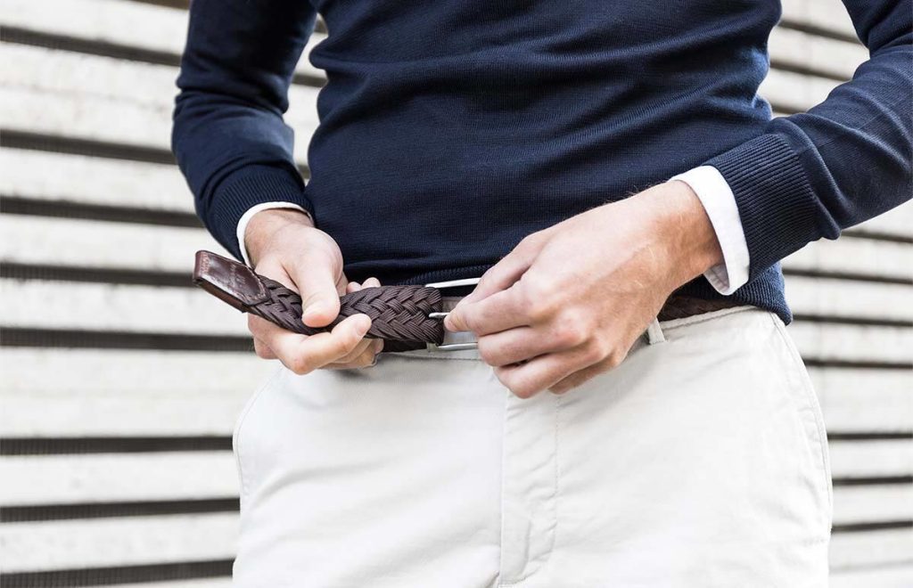 Highbuckle riem zonder gaatjes met verstelbaar ratelsysteem voor optimale pasvorm en comfort